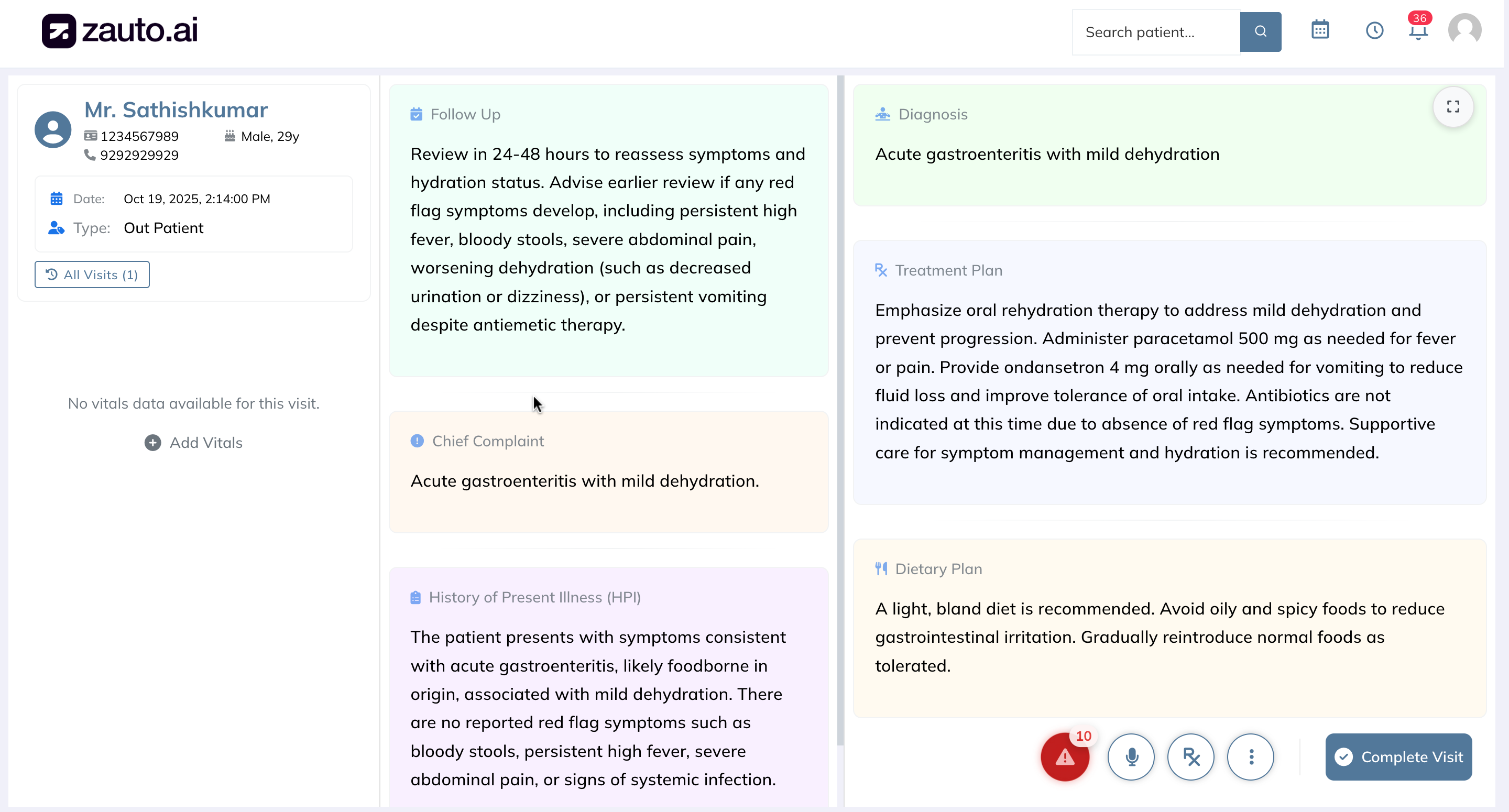 Structured clinical data - SOAP notes, ICD-10 codes in EMR format